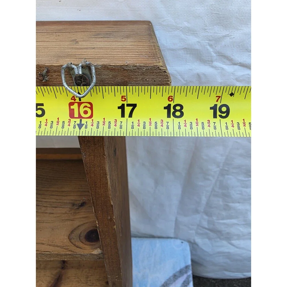 ​Vintage Rustic Wood Wall Shelf Unit – Small Curio Display Cabinet Cubbies 28.5